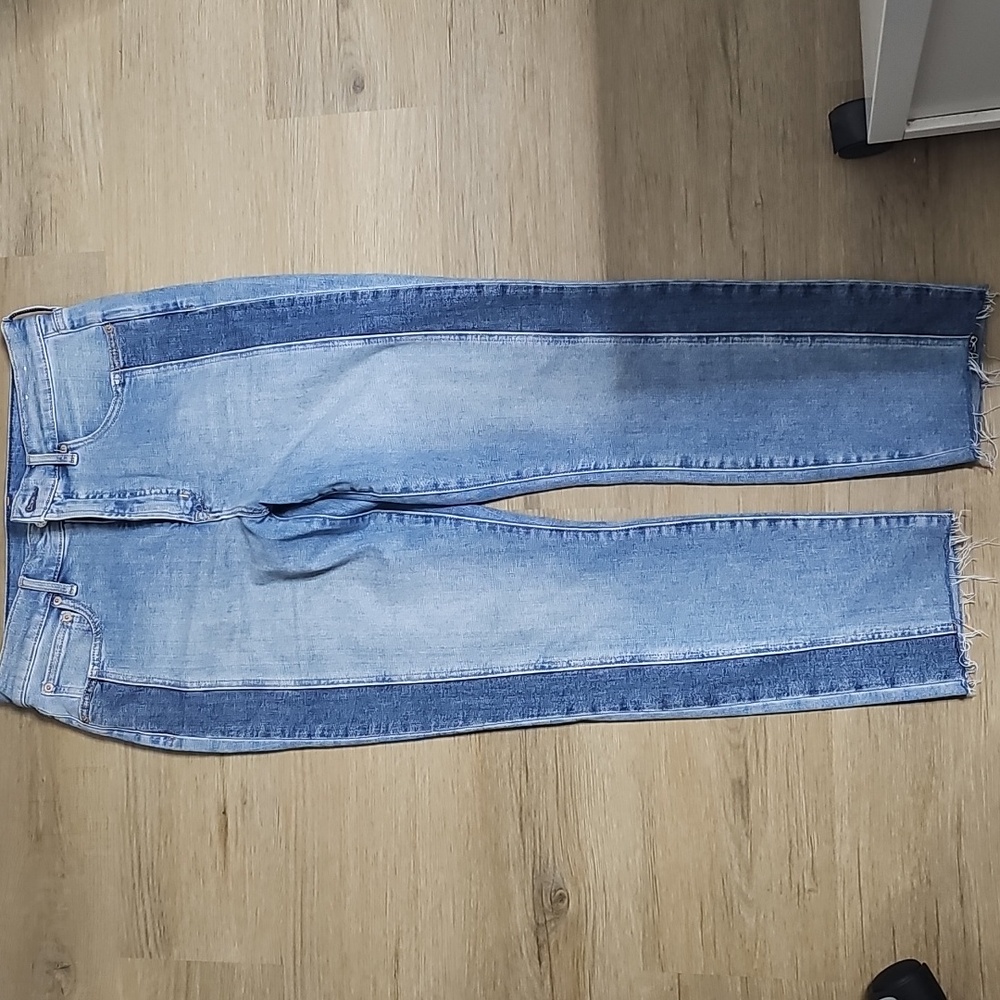 GAP Two-Tone Vintage Slim High Rise Jeans - Light and Dark Blue
